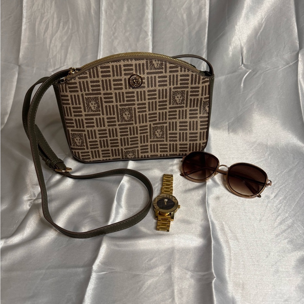 Brown Patterned Crossbody Bag - Picture 2 of 8